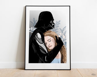 Poster StarWars [Darth Vader, Padme Amidala] art print, illustration, wall decor, digital, / Anakin Skywalker / poster wall art