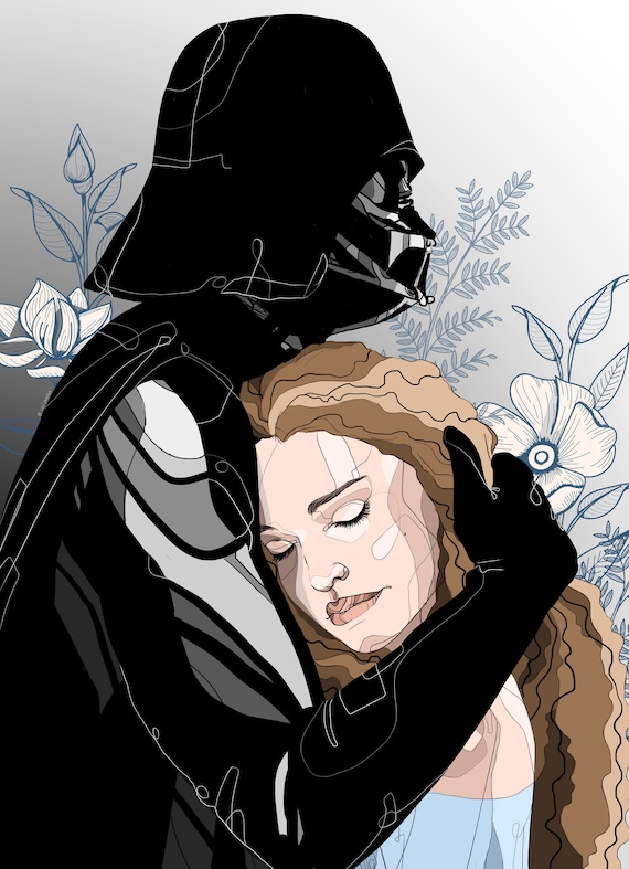 SWCJ ダースベイダー パドメ バッジ アートポスター Amazon.co.jp: ディズニー スターウォーズ ダースベイダーと