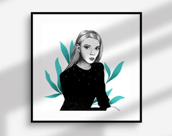 アニャ・テイラー＝ジョイのサイン入り8x10 クイーンズ・ギャンビット