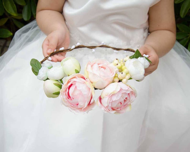 NEW IN Pink peony silk flower crown wedding crown flower Etsy