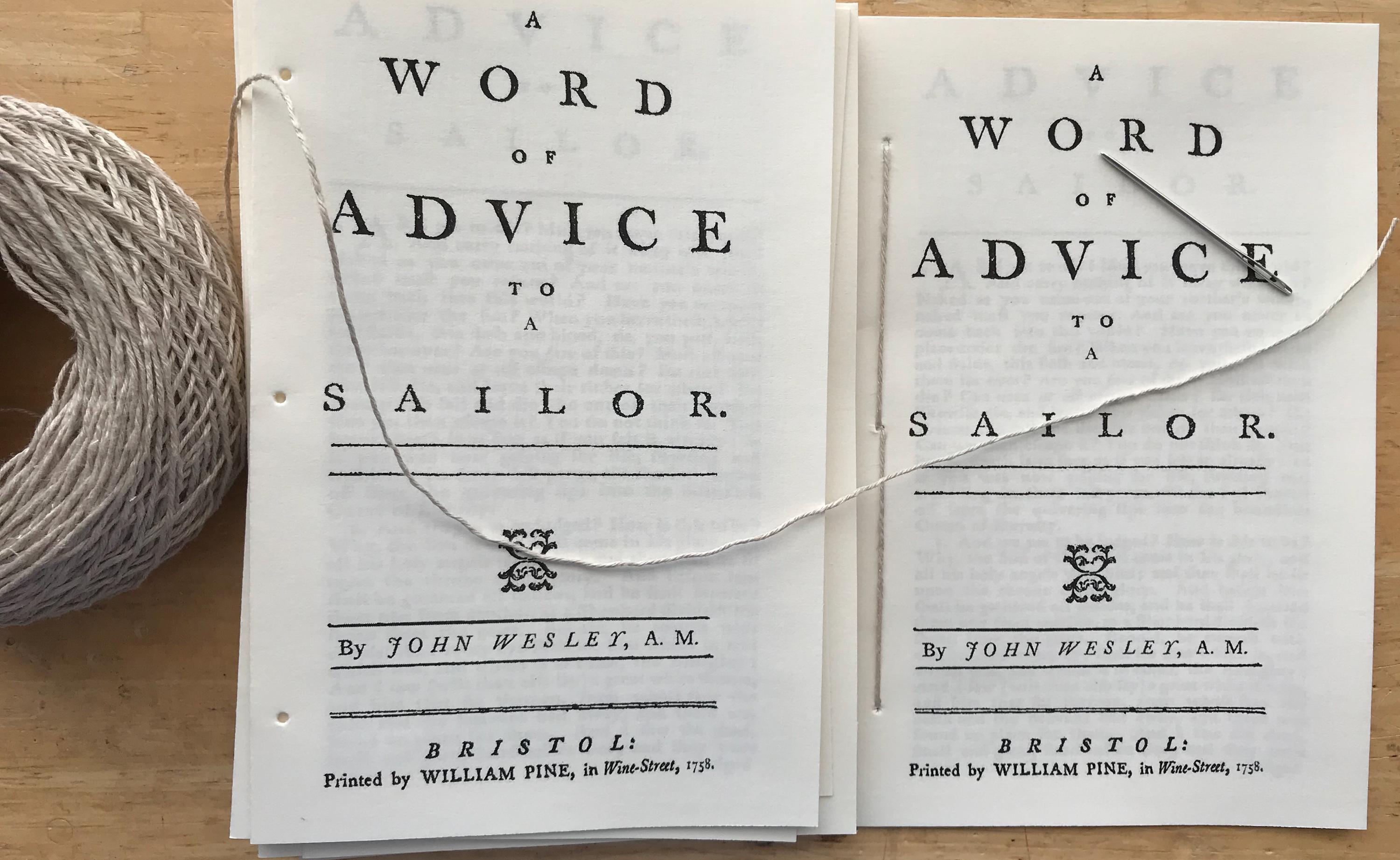 A Word of Advice to a Sailor by The Rev. John Wesley dated 1758