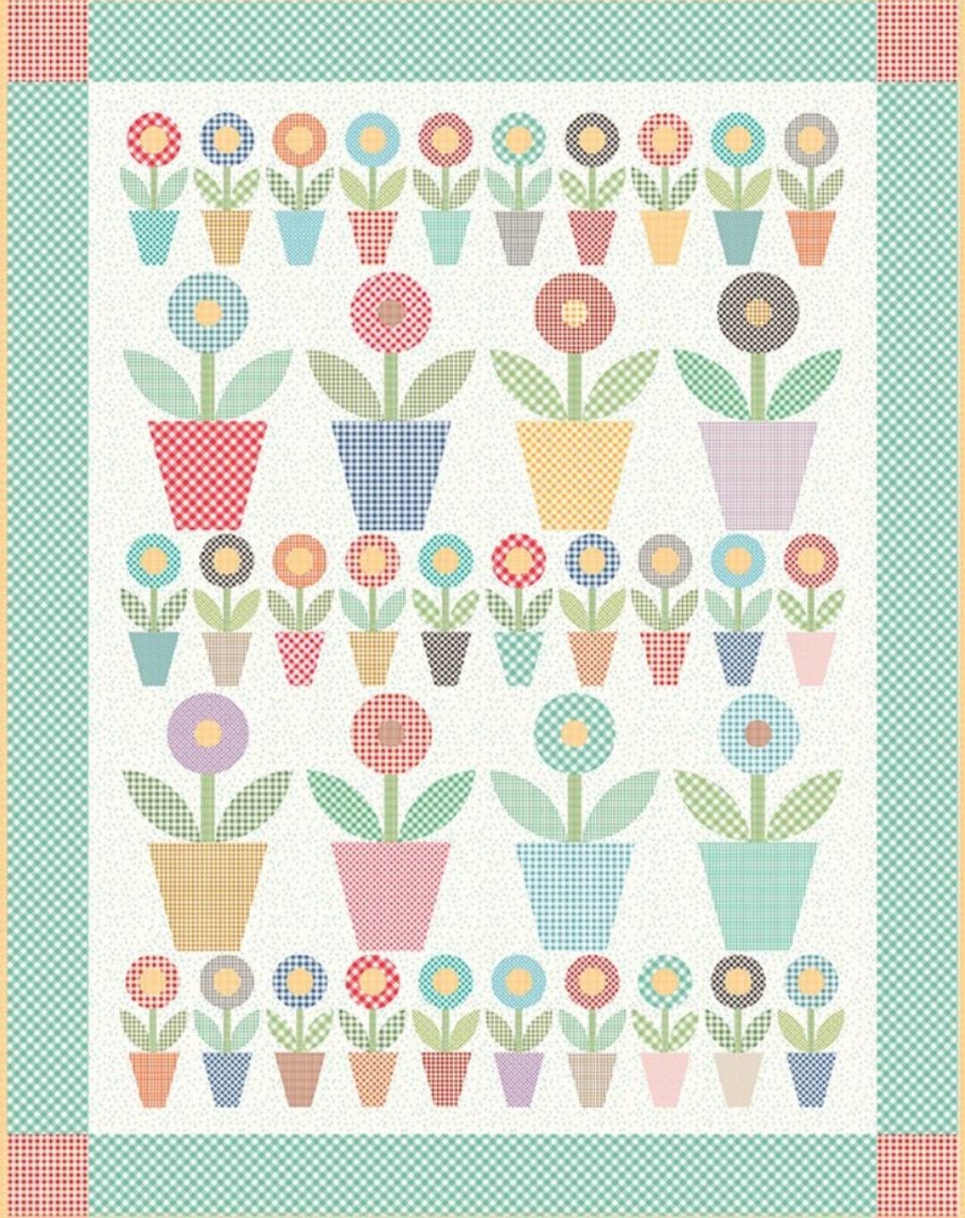 Gingham Garden Quilt Pattern by Lori Holt Etsy