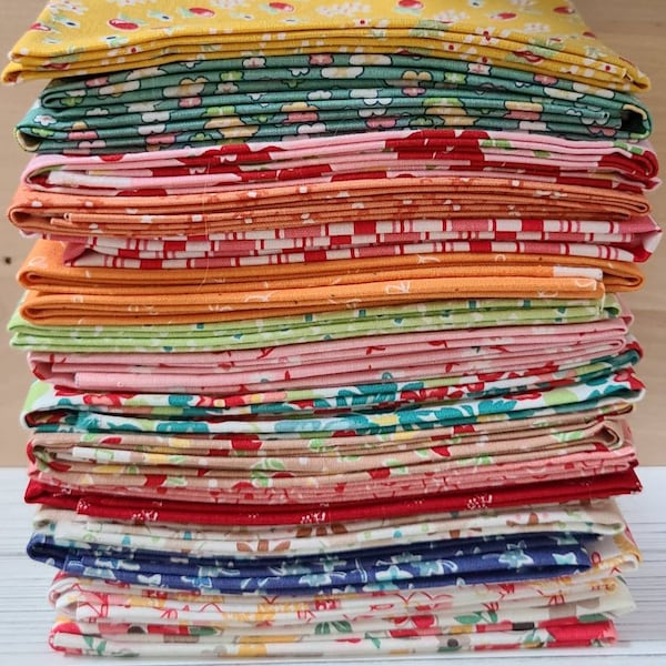 Lori Holt Fabric - Scrappy Fat 1/8 bundle - 10 different fabrics.