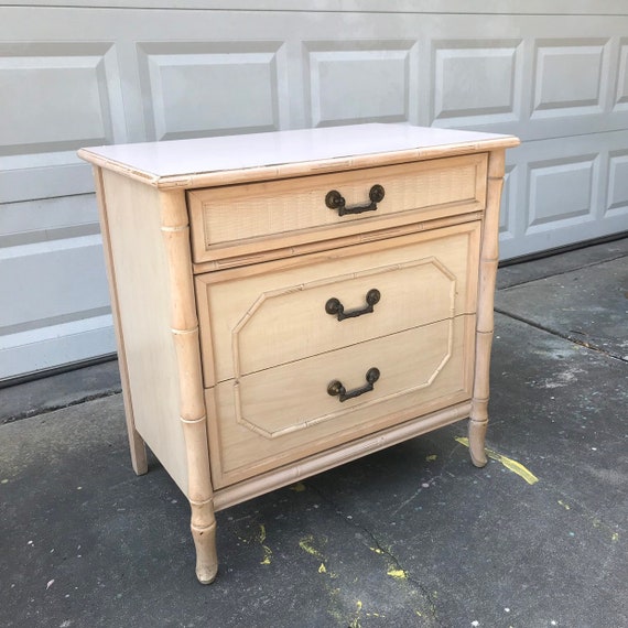 Customize Me Three 3 Drawer Faux Bamboo Vintage Chest Of Etsy