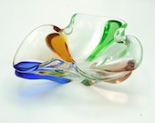 Vintage glass bowl, Murano glass, 1960 39 s glass bowl, freeform bowl, retro, bowl, vintage bowl, hand blown glass bowl, gift