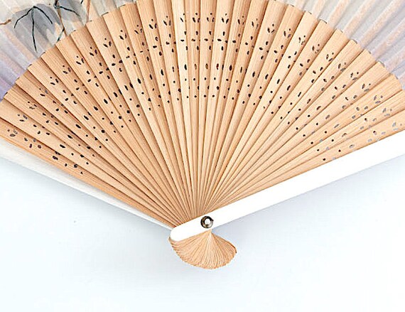 Vintage wooden fan, Oriental fan, vintage fan, wo… - image 3