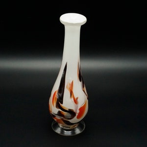 vase en verre vintage, vase en verre blanc, vase en verre marbré, vase en verre rétro, vase vintage, vase rétro, verrerie vintage, vase blanc vintage