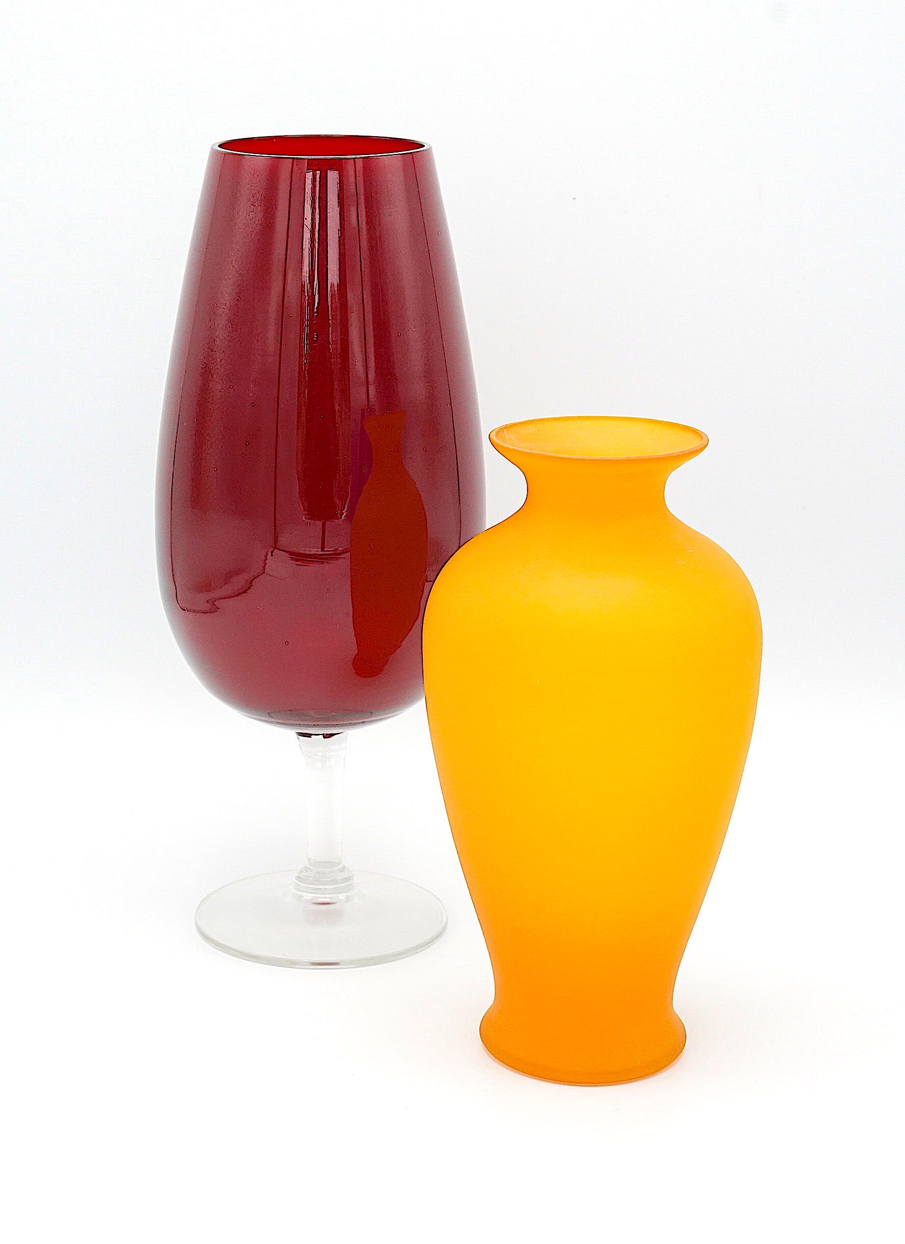 Vintage Glass Vase Red Glass Vase Bulb Shaped Vase Retro Etsy UK