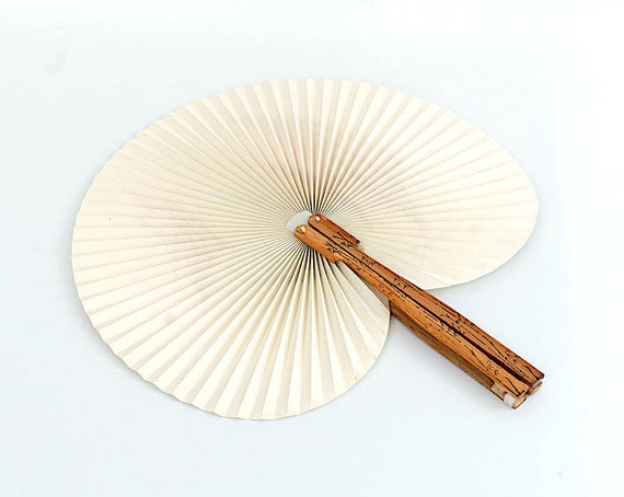 Vintage wooden fan, Oriental fan, vintage fan, wo… - image 2