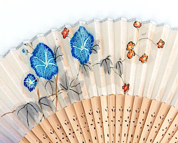 Vintage wooden fan, Oriental fan, vintage fan, wo… - image 5