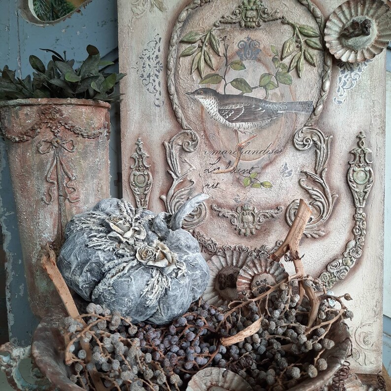 Vintage bird decor panel Etsy