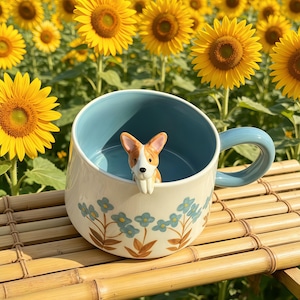 Taza de cerámica con retrato personalizado de mascota, producción artesanal personalizada, figuras de mascotas clonadas