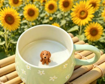 Tazza per animali domestici con margherita bianca, tazza personalizzata, statuette per animali domestici con cloni