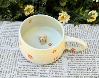 Kundenspezifische personalisierte Haustierbecher, geklonte Haustierstatuen, Haustierkaffeetassen mit Haustierstatuen im Inneren