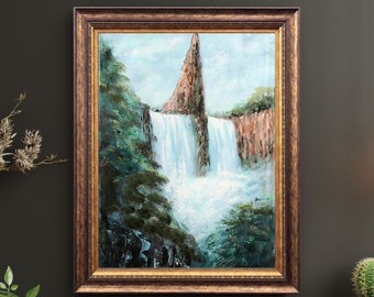 LOTR Gift - Handmade Falls of Rauros Painting by Naci Caba - LOTR Framed Art - Unique Lord of the Rings Gift on Canvas