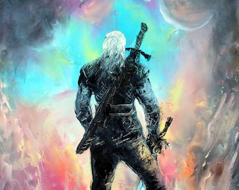 Geralt of Rivia Print, Witcher Canvas Art, Witcher Print, The Witcher Gift