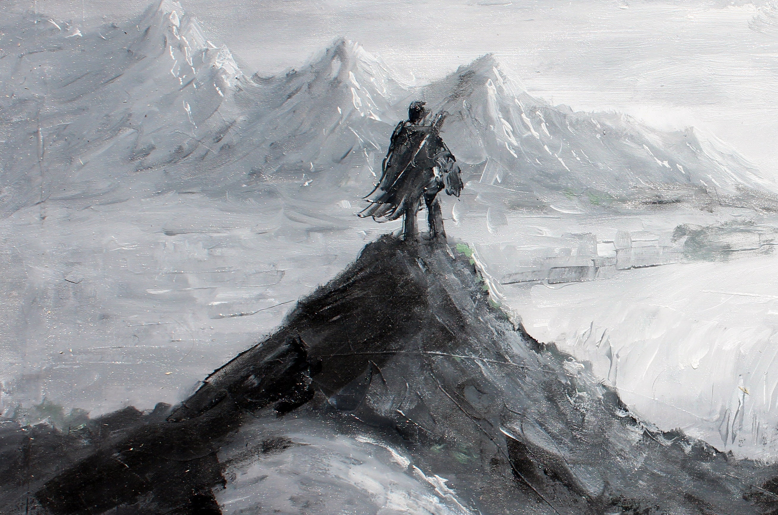 Lord of the Rings Themed Painting LOTR Wall Art Warrior Oil Etsy