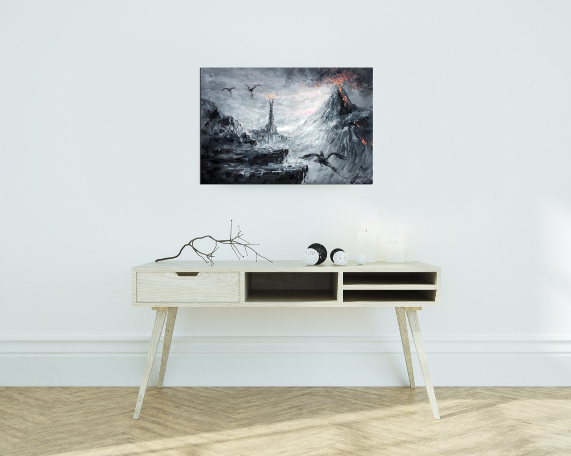 The Nazgûl and Mordor Canvas Print, LOTR Print, Lord of the Rings Art ...