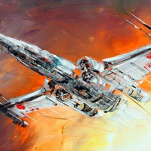 X-Wing Starfighter Canvas Print, Star Wars Themed Art, Star Wars Wall Art, Star Wars Print, Star Wars Fan Art, X-Wing Fighters Print image 1