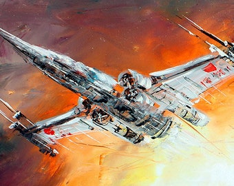 X-Wing Starfighter Canvas Print, Star Wars Themed Art, Star Wars Wall Art, Star Wars Print, Star Wars Fan Art, X-Wing Fighters Print