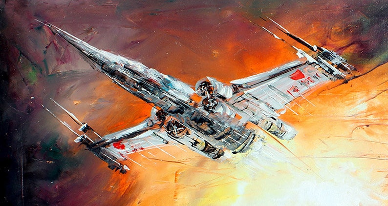 X-Wing Starfighter Canvas Print, Star Wars Themed Art, Star Wars Wall Art, Star Wars Print, Star Wars Fan Art, X-Wing Fighters Print image 1