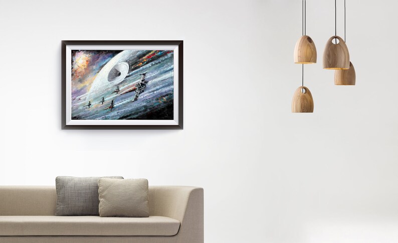 X-Wing Fighters & The Death Star Canvas Giclee Print Wall Art by Naci Caba image 5