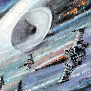 X-Wing Fighters & The Death Star Canvas Giclee Print Wall Art by Naci Caba image 2