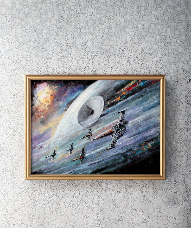 X-Wing Fighters & The Death Star Canvas Giclee Print Wall Art by Naci Caba image 6