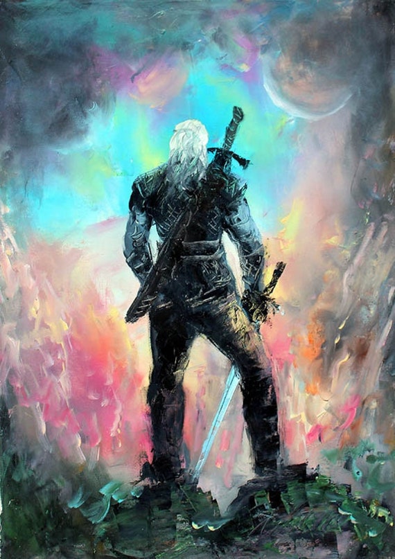 Witcher Art Print, Geralt of Rivia Wall Art - Witcher Landscape