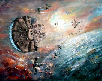 スターウォーズ ミレニアムファルコン 3D 反射写真　絵画 スターウォーズ ミレニアムファルコン 3D 反射写真 絵画 Amazon.co.jp