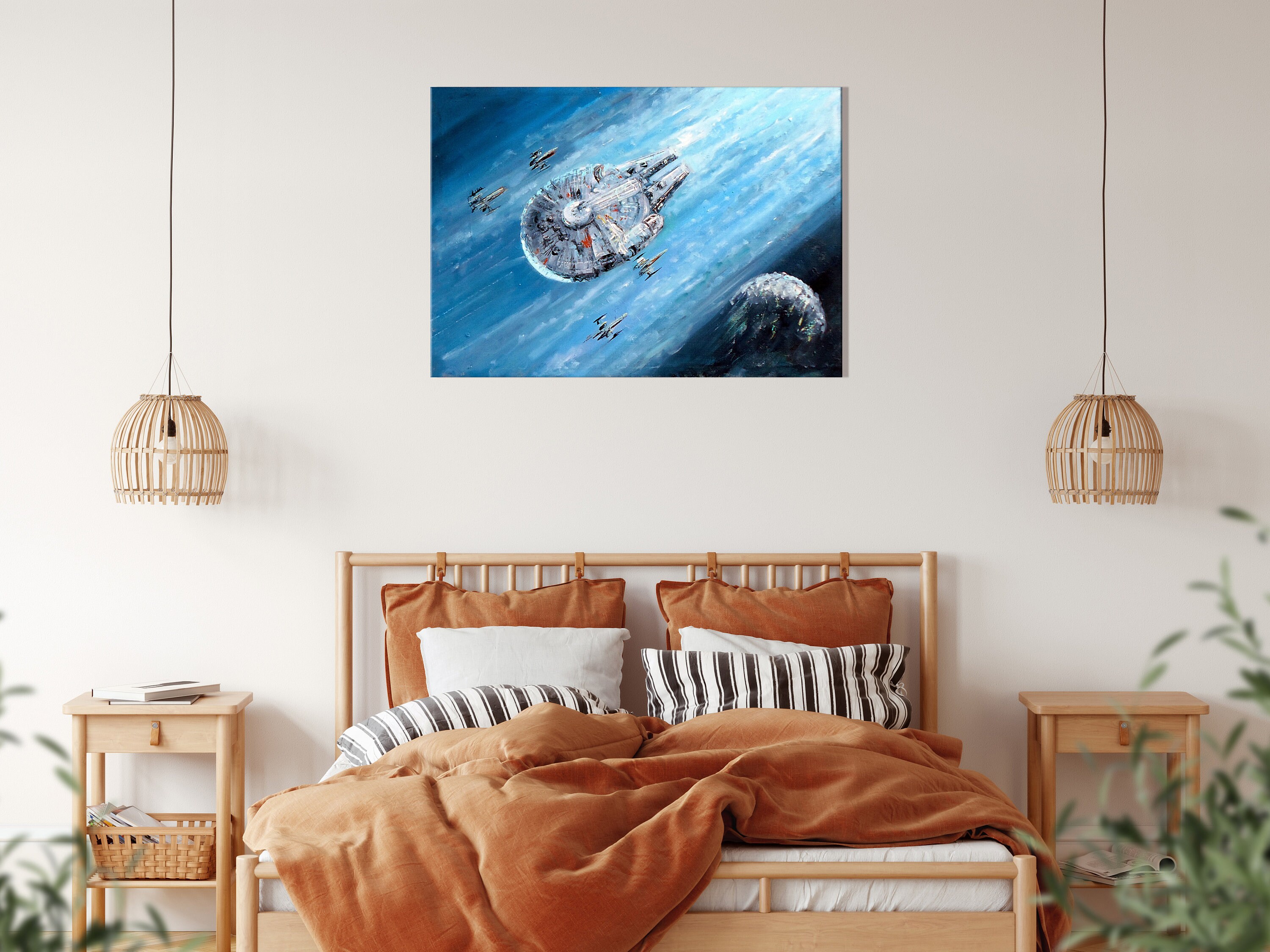 ミレニアム・ファルコンのキャンバスプリント、スター・ウォーズのX