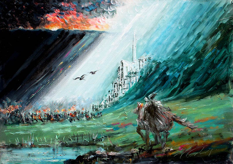 Gandalf Ride To Minas Tirith Wall Art - Gondor Canvas Print - GaleriFoton