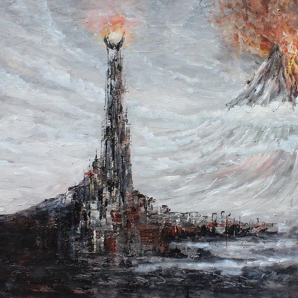 Mordor Canvas Print, Lord of the Rings Poster, LOTR Art Print, LOTR Gift, LOTR Painting by Naci Caba