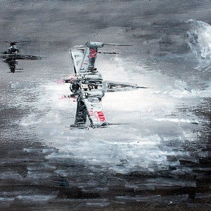 X-Wing Fighter Leinwanddruck, Star Wars Print, Star Wars Canvas Art, Star Wars Themed X-Wing Wandkunst von Naci C.