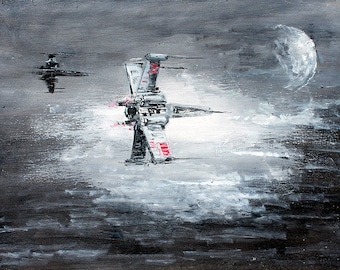 X-Wing Fighter Canvas Print, Star Wars Print, Star Wars Canvas Art, Star Wars Themed X-Wing Wall Art by Naci C.