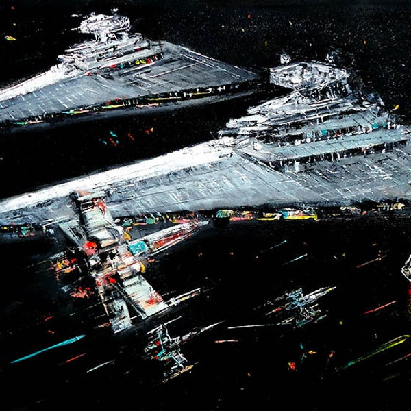Star Destroyers Canvas Print, Star Wars Fan Art by Naci Caba