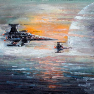 X-Wings Landscape Wall Art Print & Handmade Oil Painting