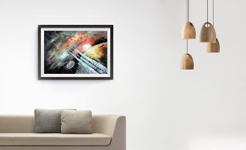 Canvas Print Star Wars Millennium Falcon Print Star Wars Fan Art Print Star Wars Themed Millennium Falcon Print