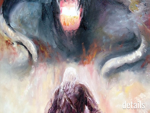 ガンダルフ対バルログのキャンバスプリント、ロード・オブ・ザ・リング