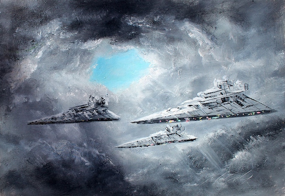 Imperial Star Destroyer Art Print, Star Destroyer Wall Star, Star Wars ...