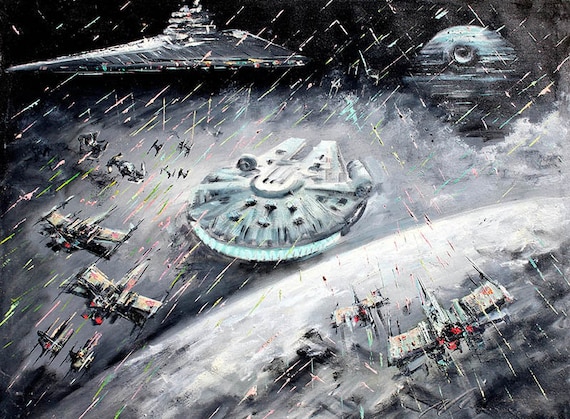 Battle of Yavin Canvas Print – Signed Star Wars Art - Etsy