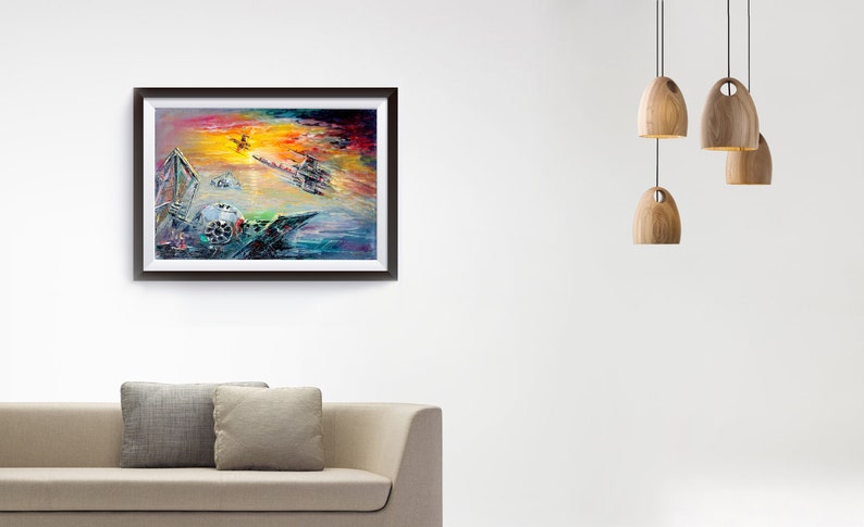 Tie Fighter Down Canvas Print Tie Fighter Wall Art Print by Naci Caba