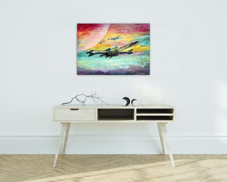 X-Wing Fighter Canvas Print Fan Art by Naci Caba