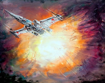 Star Wars Canvas Print, Solo X Wing Fighter Art, Star Wars GIFT