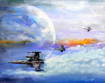 Star Wars X-Wing Starfighters Art Print, Naci Caba Canvas