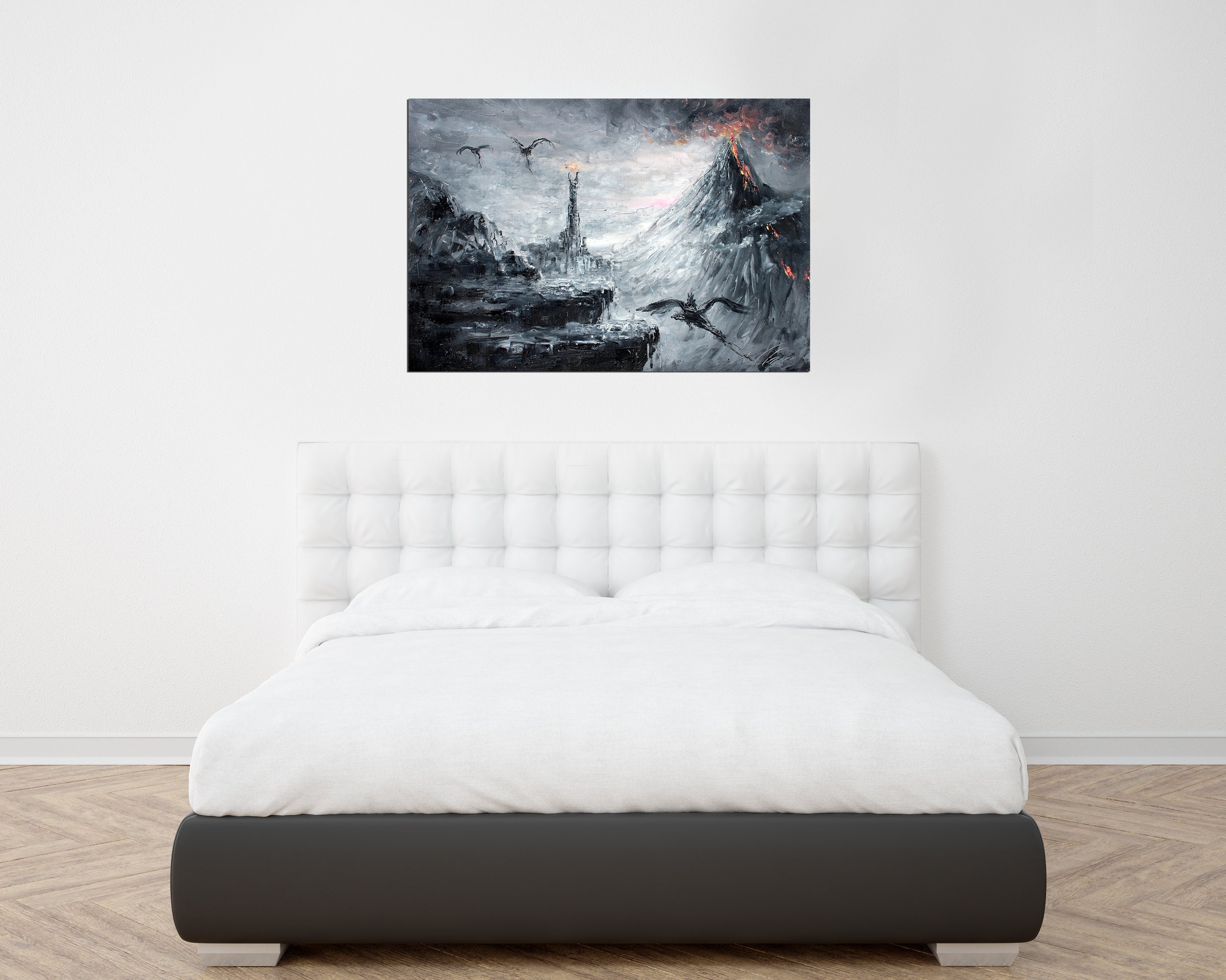 The Nazgûl and Mordor Canvas Print, LOTR Print, Lord of the Rings Art ...
