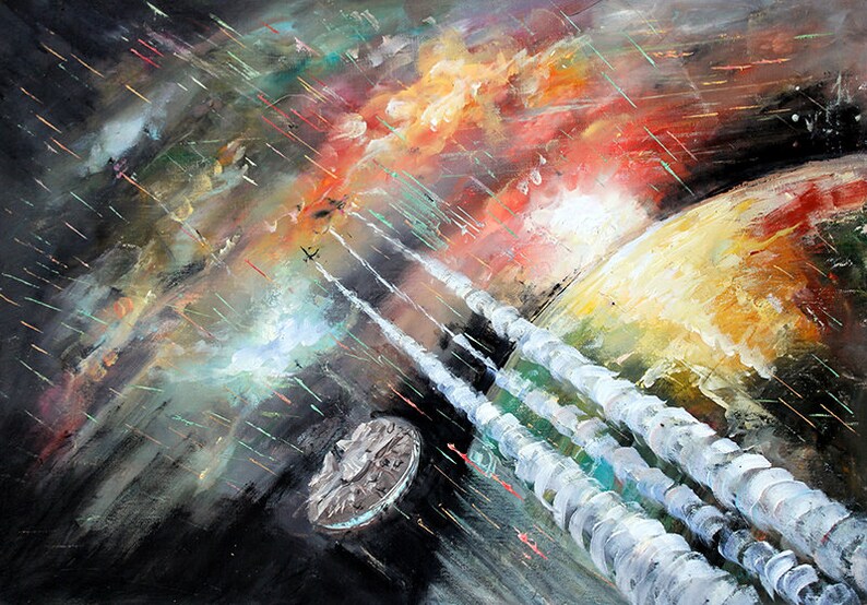 Canvas Print Star Wars Millennium Falcon Print Star Wars Fan Art Print Star Wars Themed Millennium Falcon Print