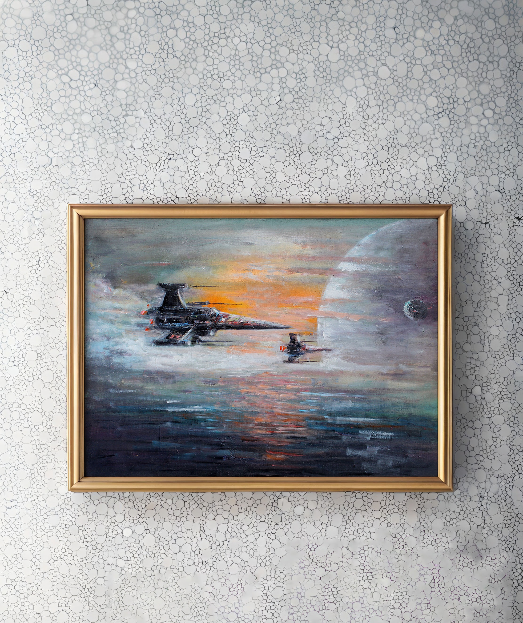 X-wings Landscape Wall Art Print & Handmade Oil Painting - Etsy