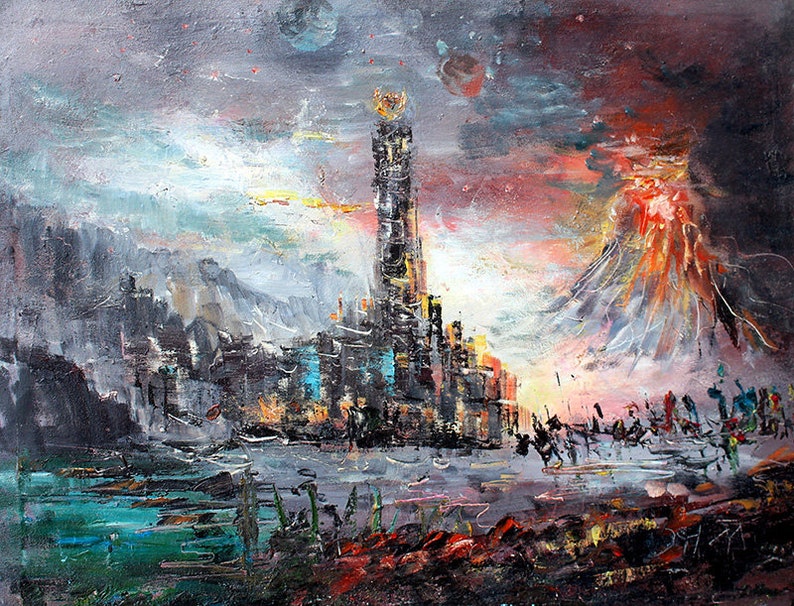 Mordor LOTR Canvas Print Lord of the Rings Poster Middle Etsy