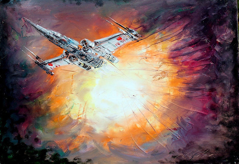 X-Wing Starfighter Canvas Print, Star Wars Themed Art, Star Wars Wall Art, Star Wars Print, Star Wars Fan Art, X-Wing Fighters Print image 2